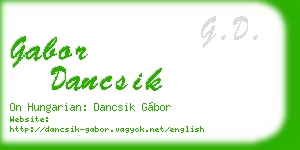 gabor dancsik business card