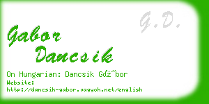 gabor dancsik business card